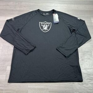 NEW Oakland Raiders Shirt Mens Large Black Long Sleeve NFL Football Under Armour